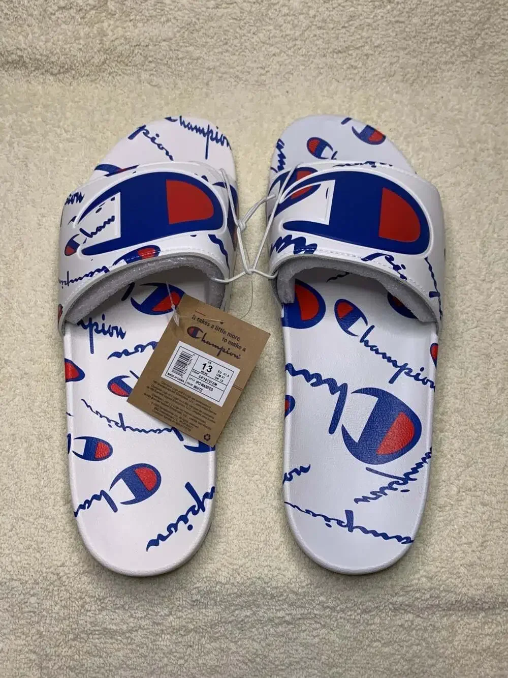 Champion Men's IPO Warped Slides Size 13